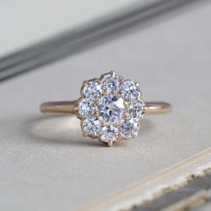 14k Gold Flower Engagement Ring