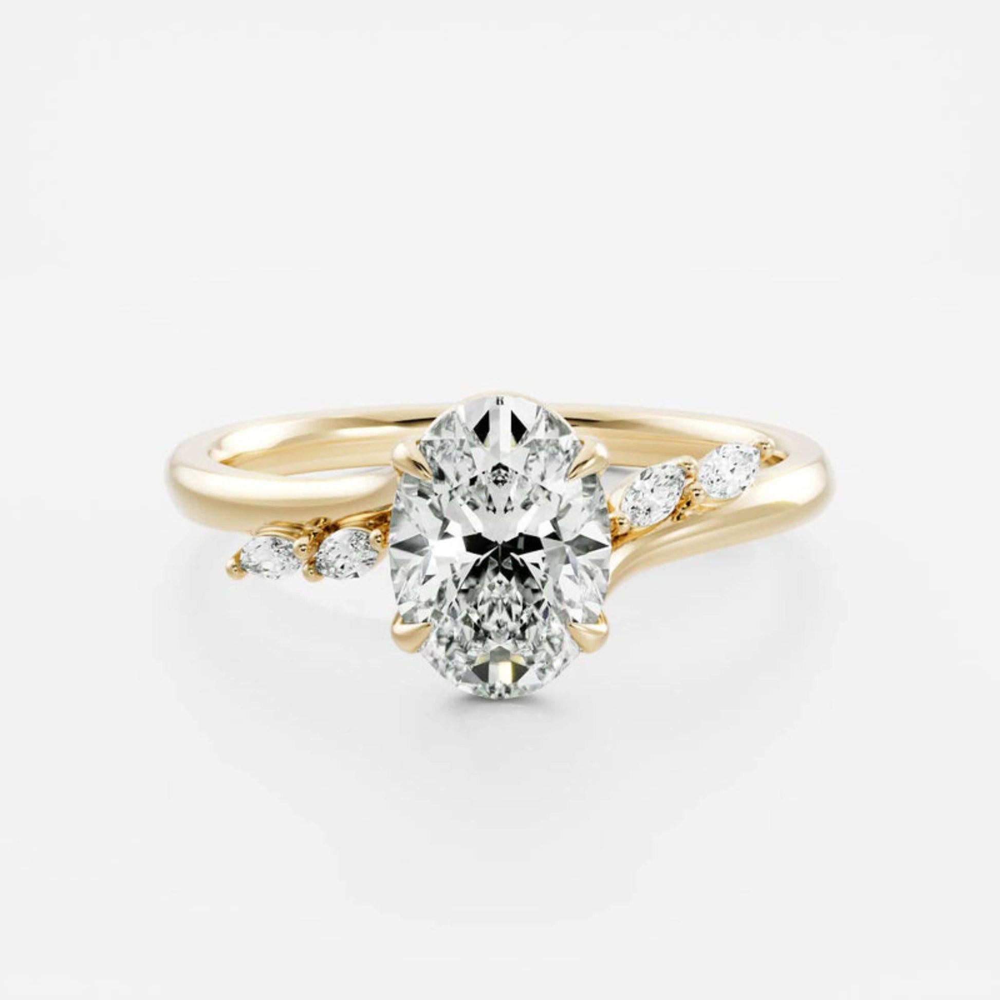 14k Gold Moissanite Engagement Ring