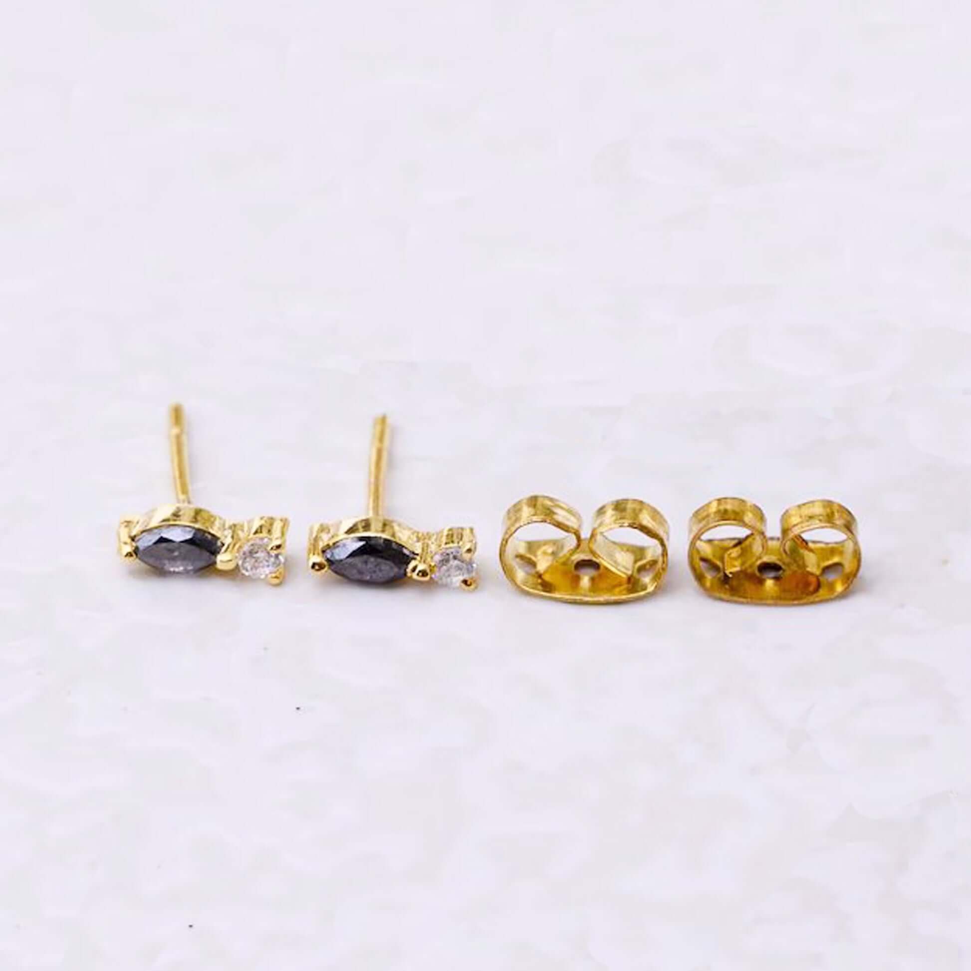 14k Gold Two Diamond Stud