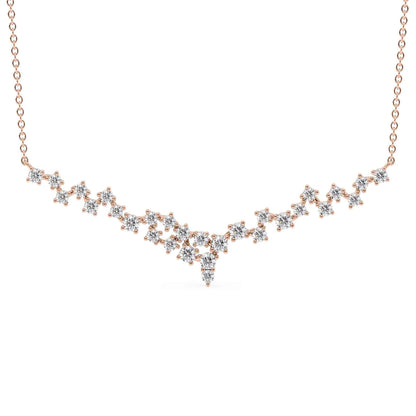 14k Lab Grown Diamond Cluster Necklace