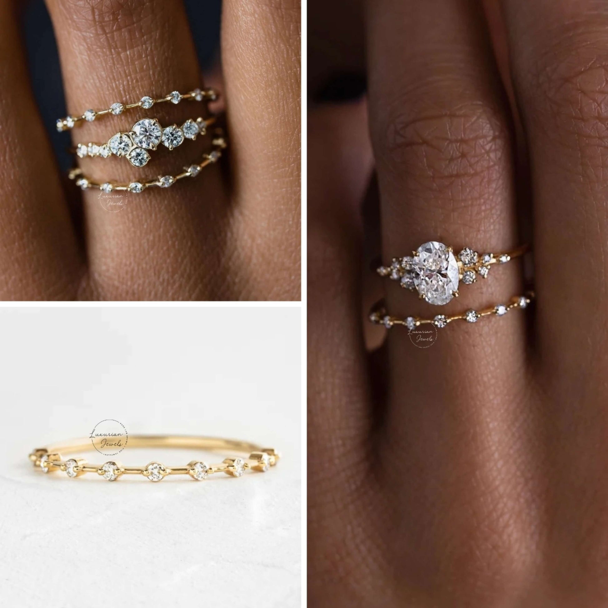 14k Petite Round Cut Diamond Band