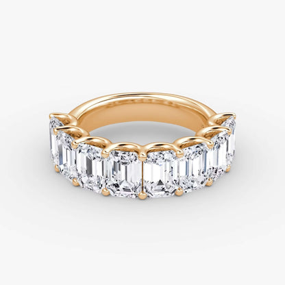 14k Rose Gold Emerald Cut Diamond Band