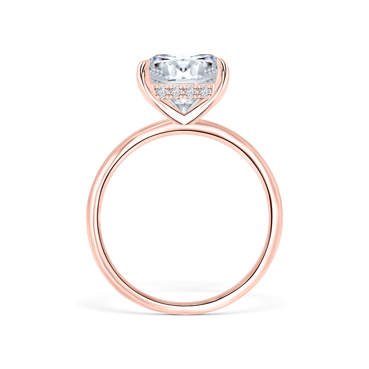 14k Rose Gold Hidden Halo Ring