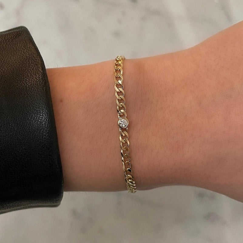 14k Round Cut Lab Created Diamond Bracelets