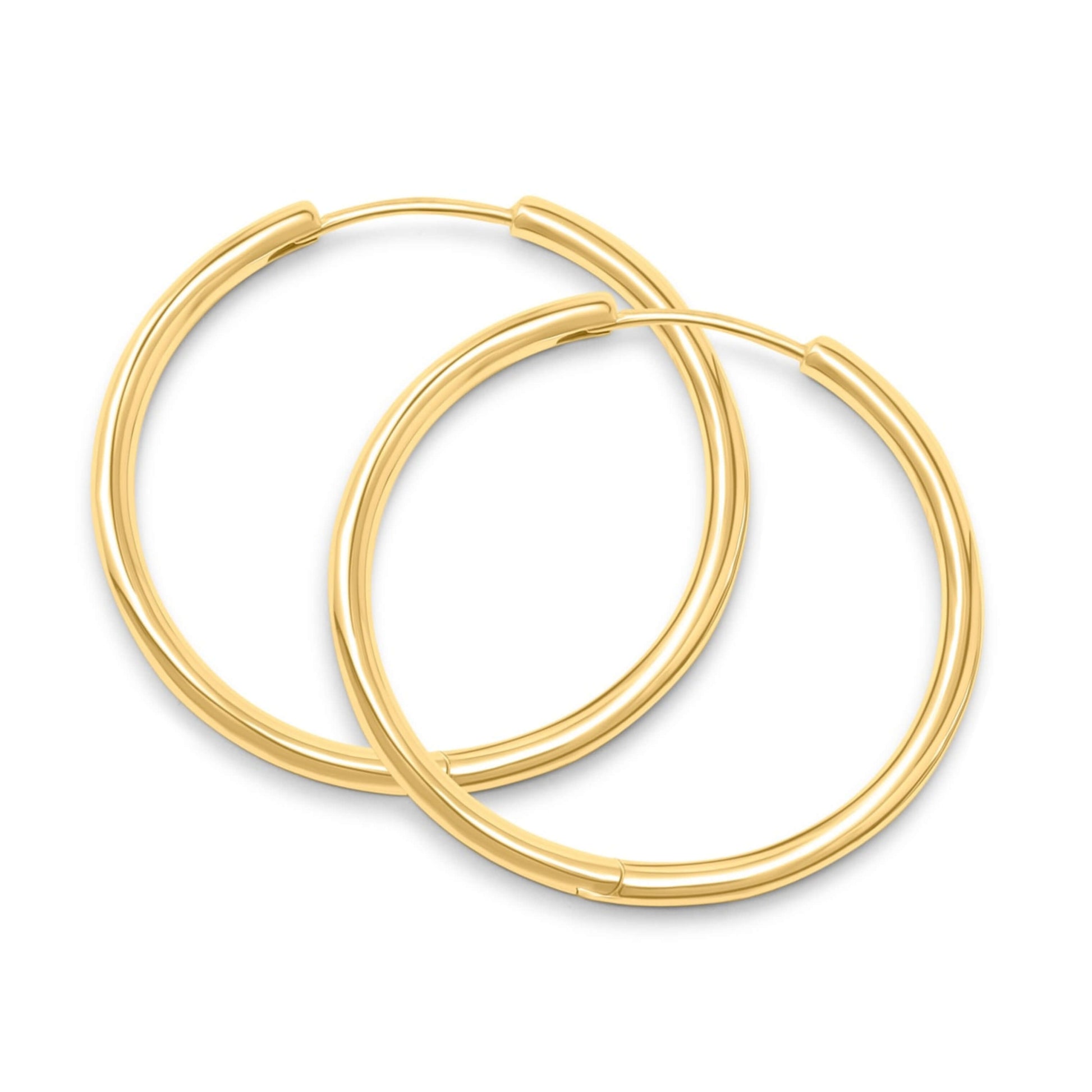 14k Solid Gold Dainty Round Hoop Earrings