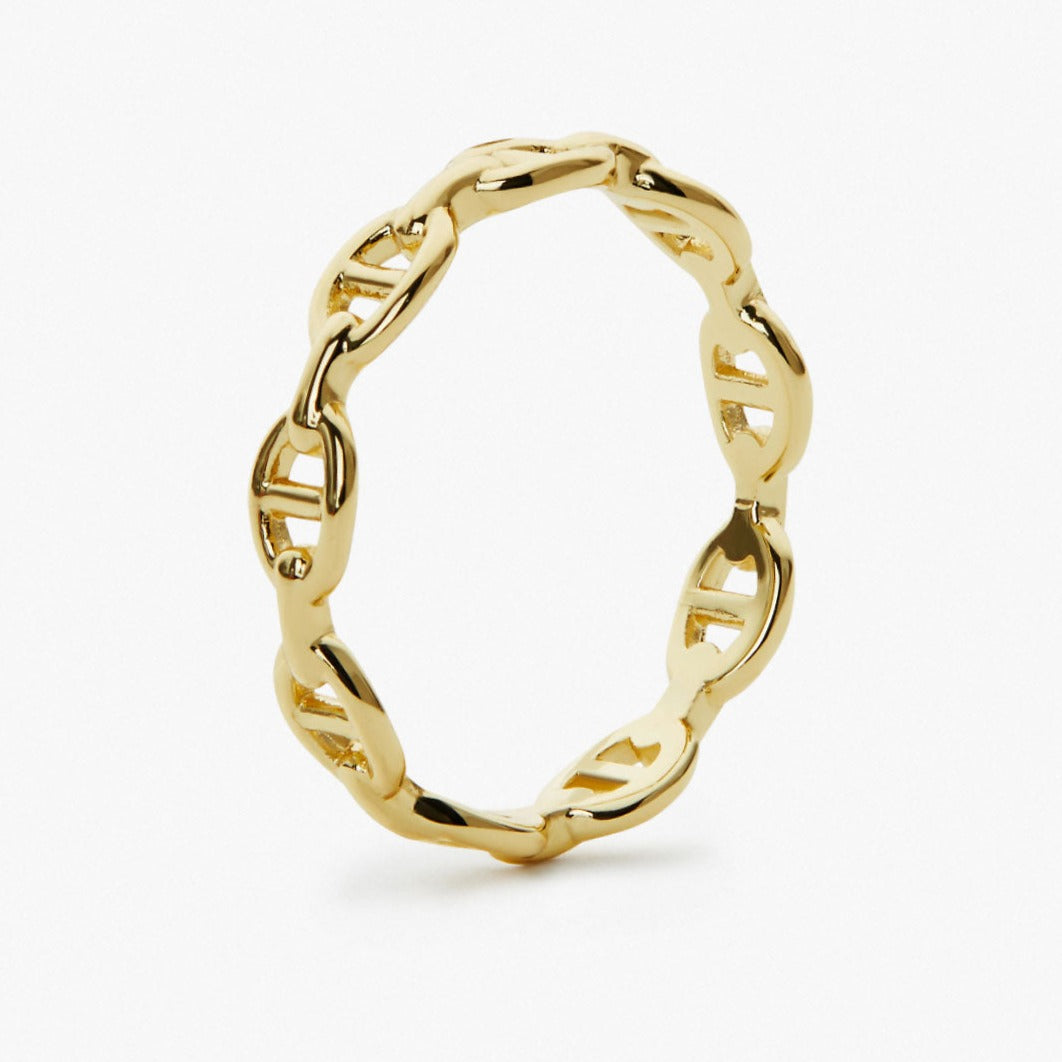 14k Solid Gold Mariner Chain Ring