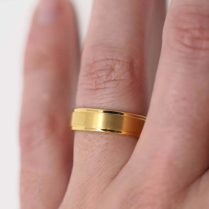 14k Solid Yellow Gold Flat Wedding Band