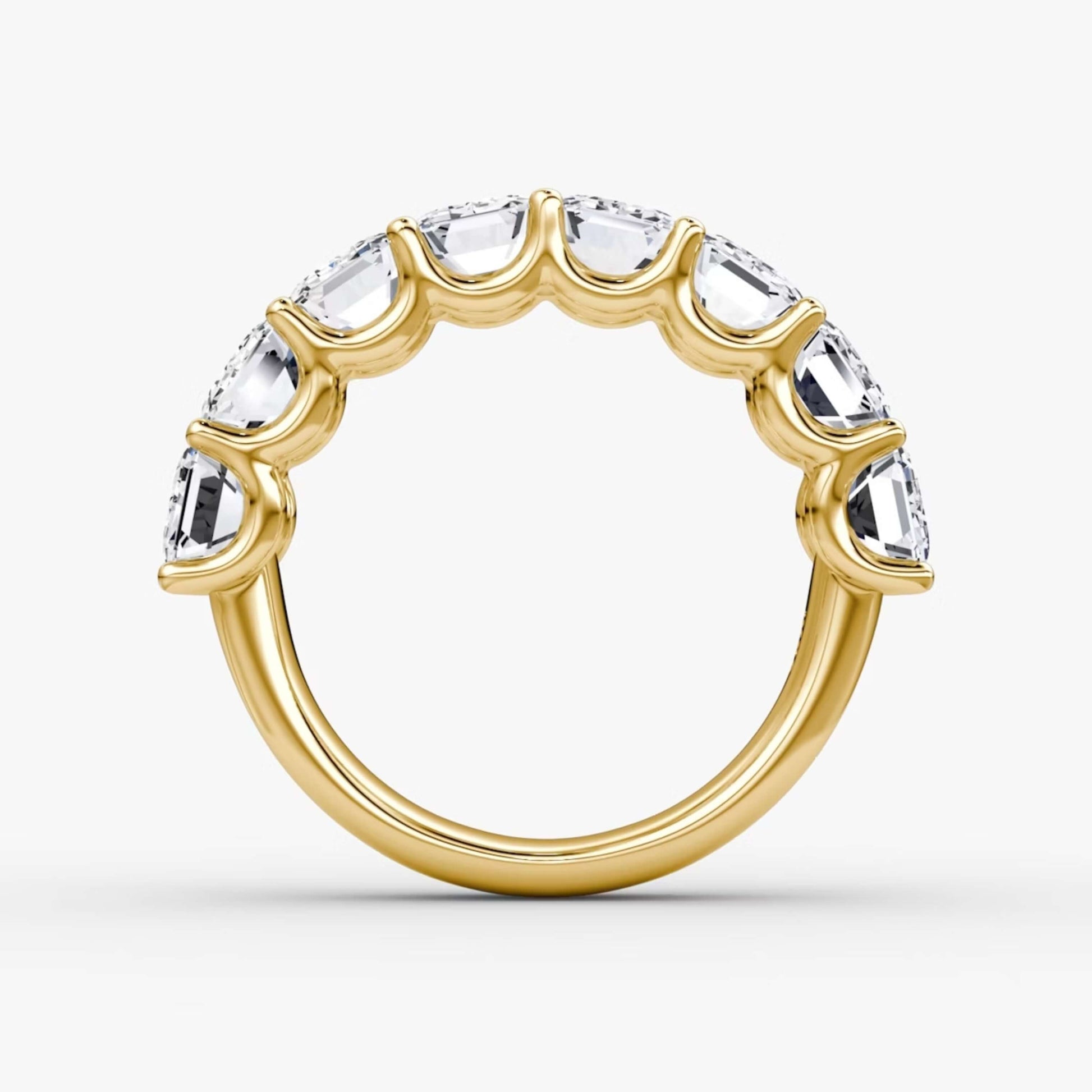 14k Yellow Gold Emerald Cut Diamond Band