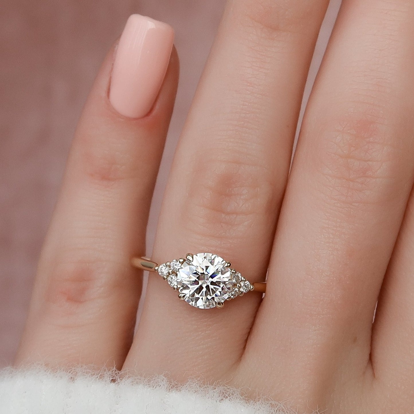 Round Cut Lab Grown Diamond Engagement Ring