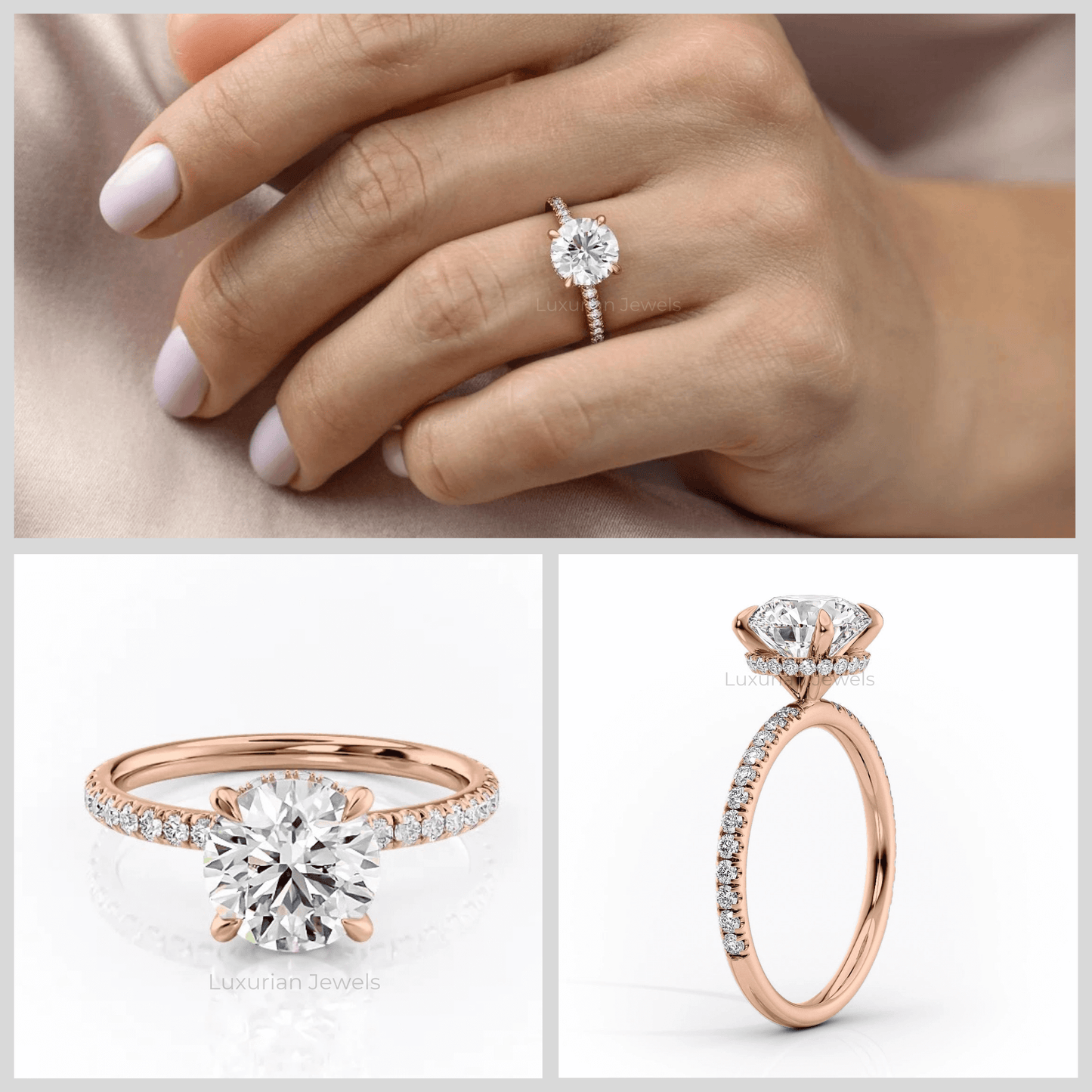  Round Cut Lab Grown Diamond Engagement Ring