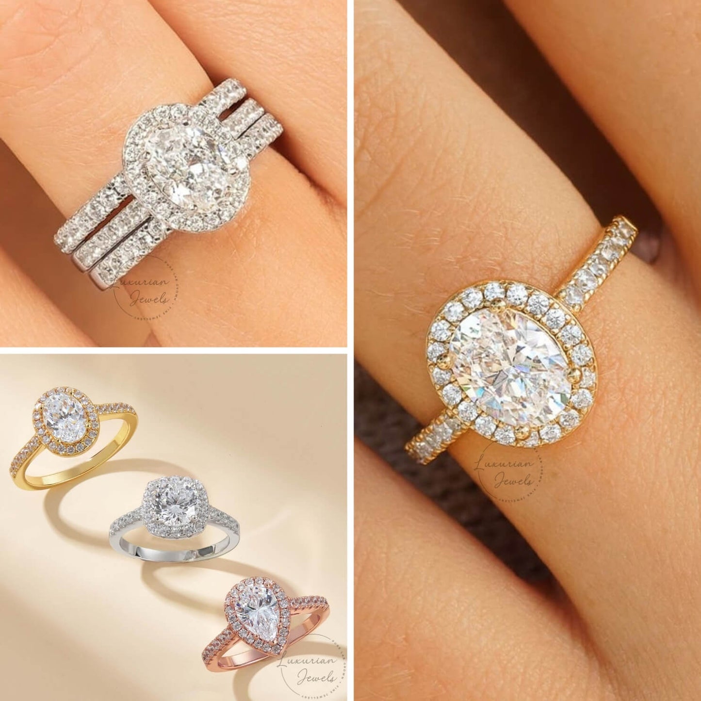 Oval Diamond Half Eternity Proposal Ring