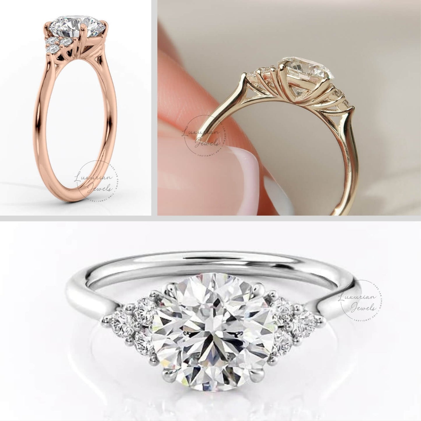 Round Cut Lab Grown Diamond Engagement Ring