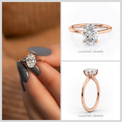 0.25- 2.00 Carat Oval Cut Solitaire Ring