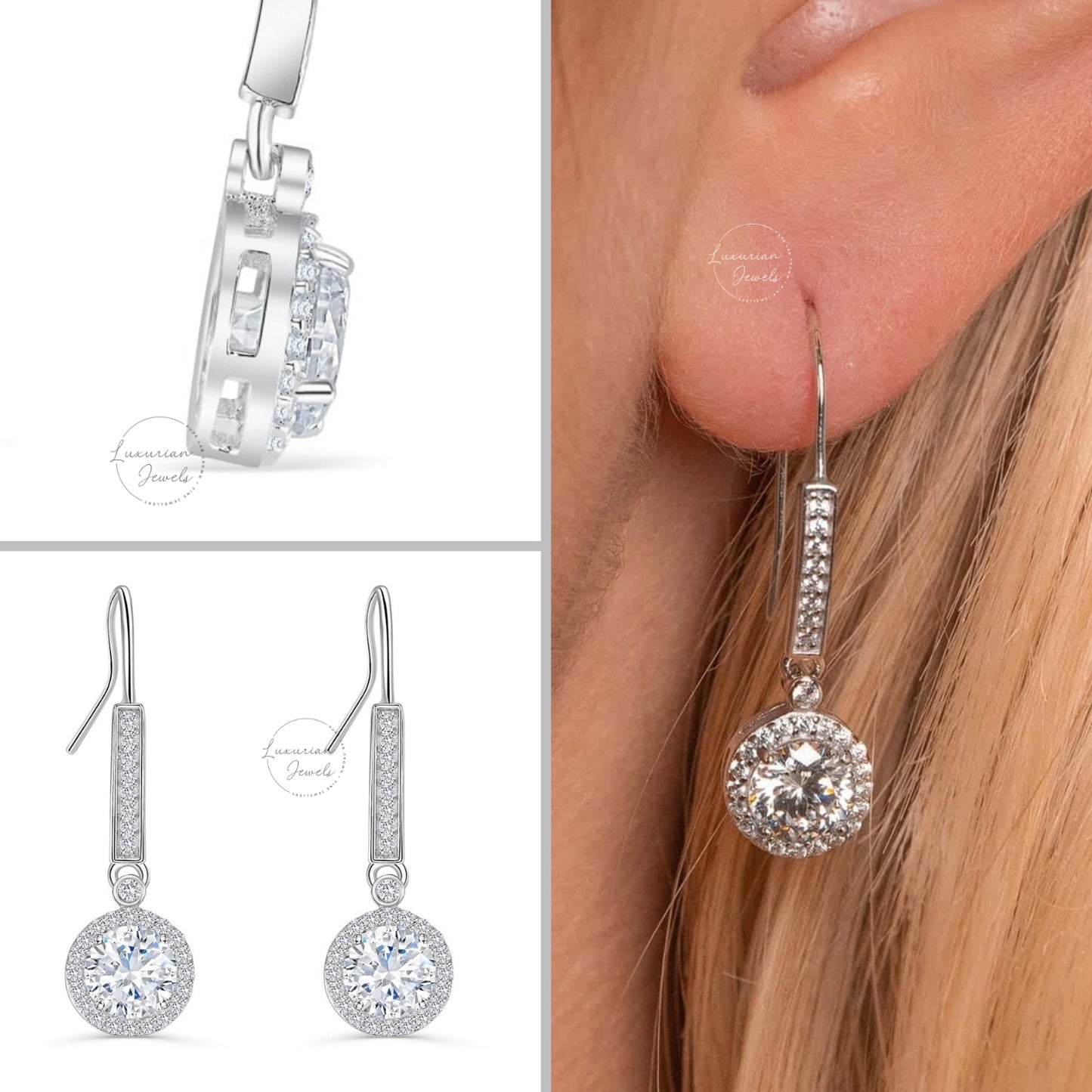 Brilliant Round Cut Drop Dangle Diamond Earrings