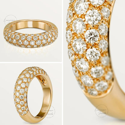  Round Cut Solid Gold Wedding Band