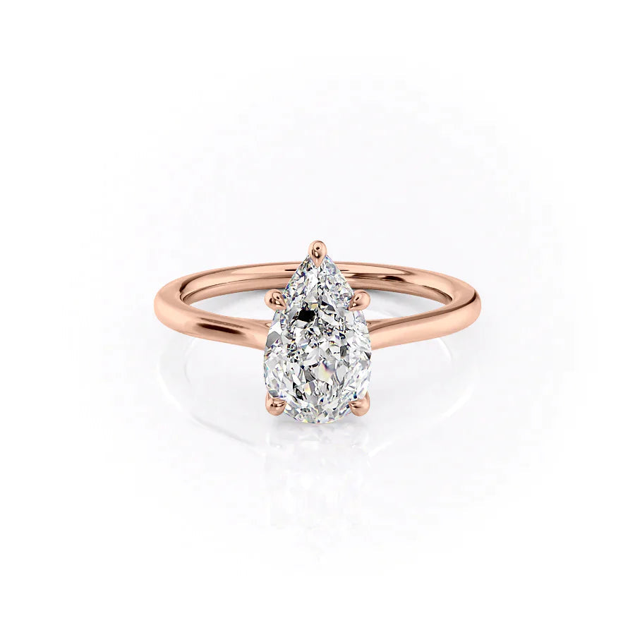 Pear Cut Solitaire Labgrown Engagement Ring