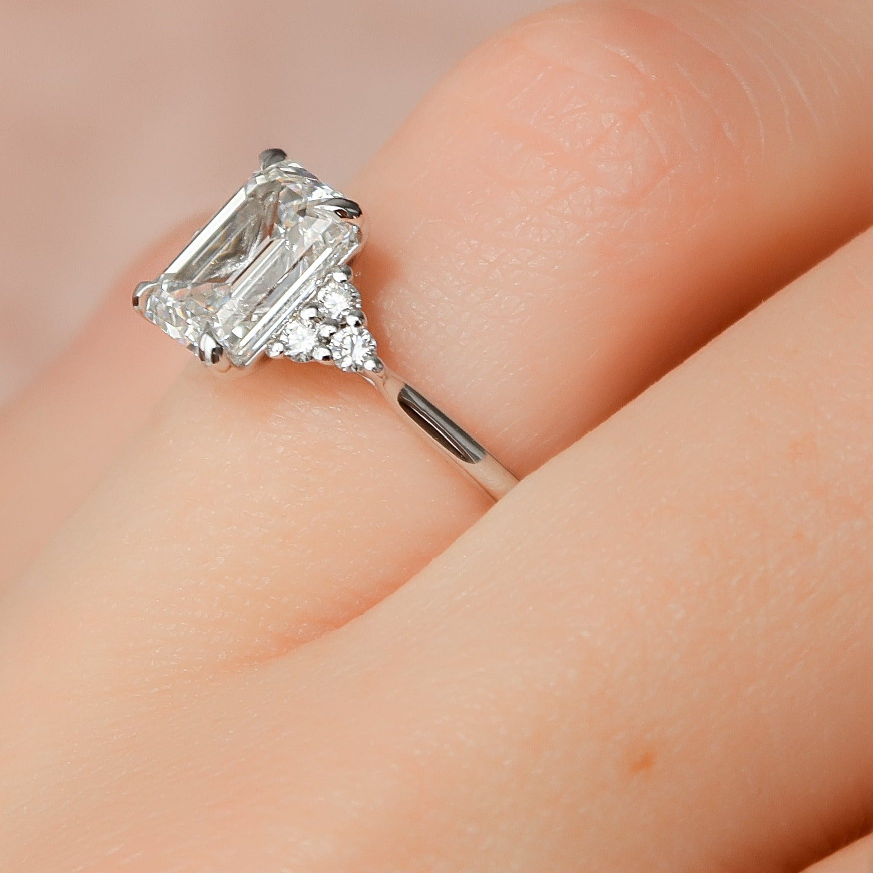 Emerald Cut Lab Grown Diamond Vintage Ring