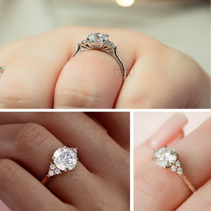 Round Cut Lab Grown Diamond Engagement Ring