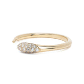 18K Gold Diamond Open Cuff Band