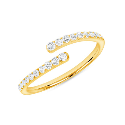 18K Gold Round Diamond Wrap Ring