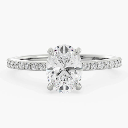 18K Oval Cut Diamond Ring