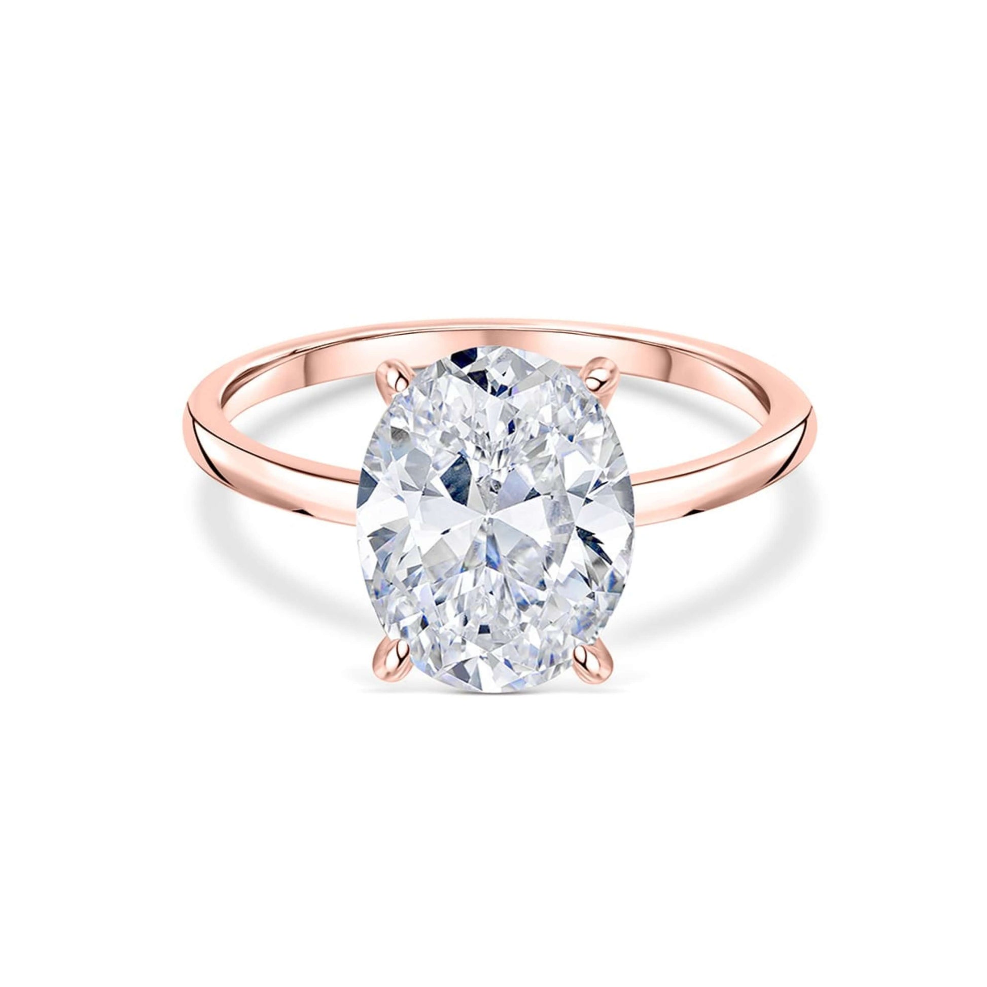 18K Rose Gold Oval Cut Diamond Ring