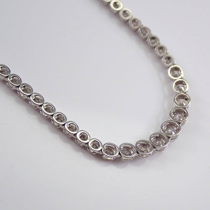 18K Round Cut Moissanite Diamond Tennis Necklace