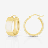 18K Solid Gold Round Hoop Earrings