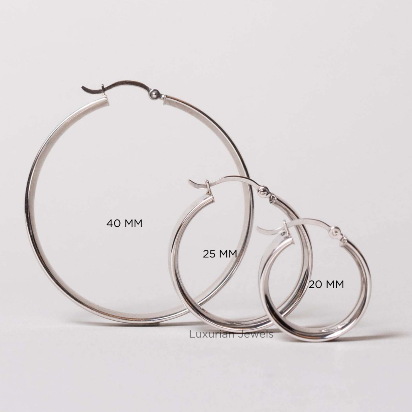 18K Solid Gold Round Shape Hoop Earrings