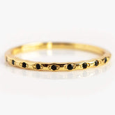 18K Yellow Gold Black Diamond Band