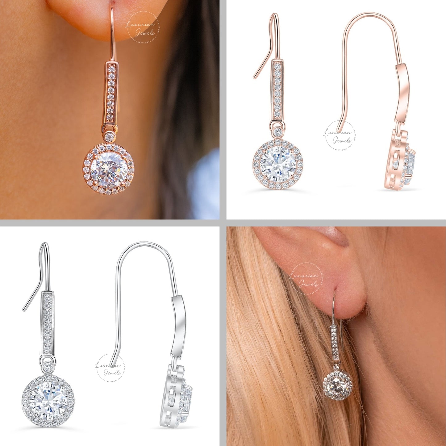 Brilliant Round Cut Drop Dangle Diamond Earrings