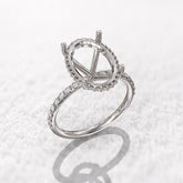 18k Customized Oval Shape Semi Mount Ring