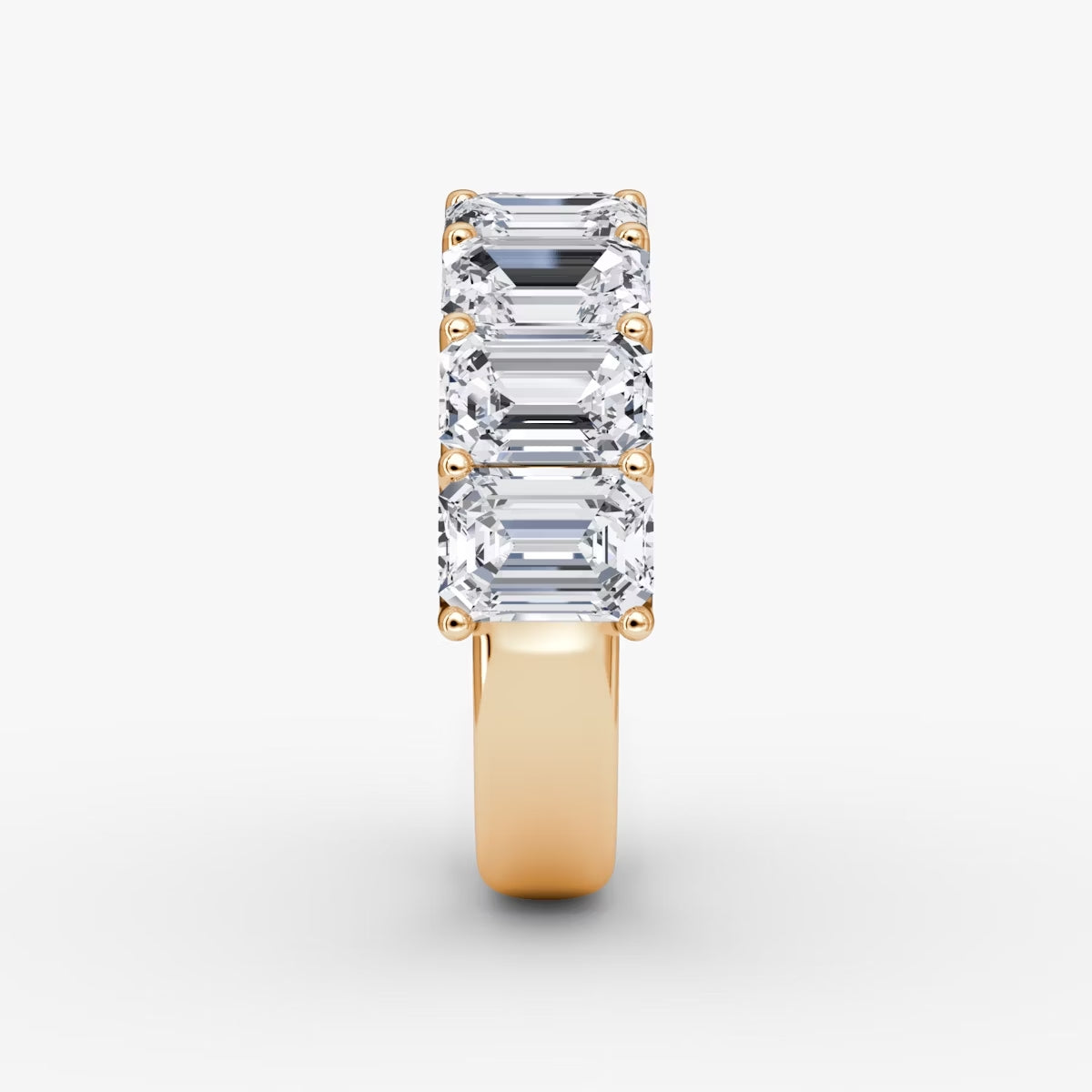 18k Rose Gold Emerald Cut Diamond Band