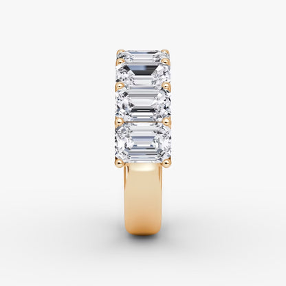 18k Rose Gold Emerald Cut Diamond Band