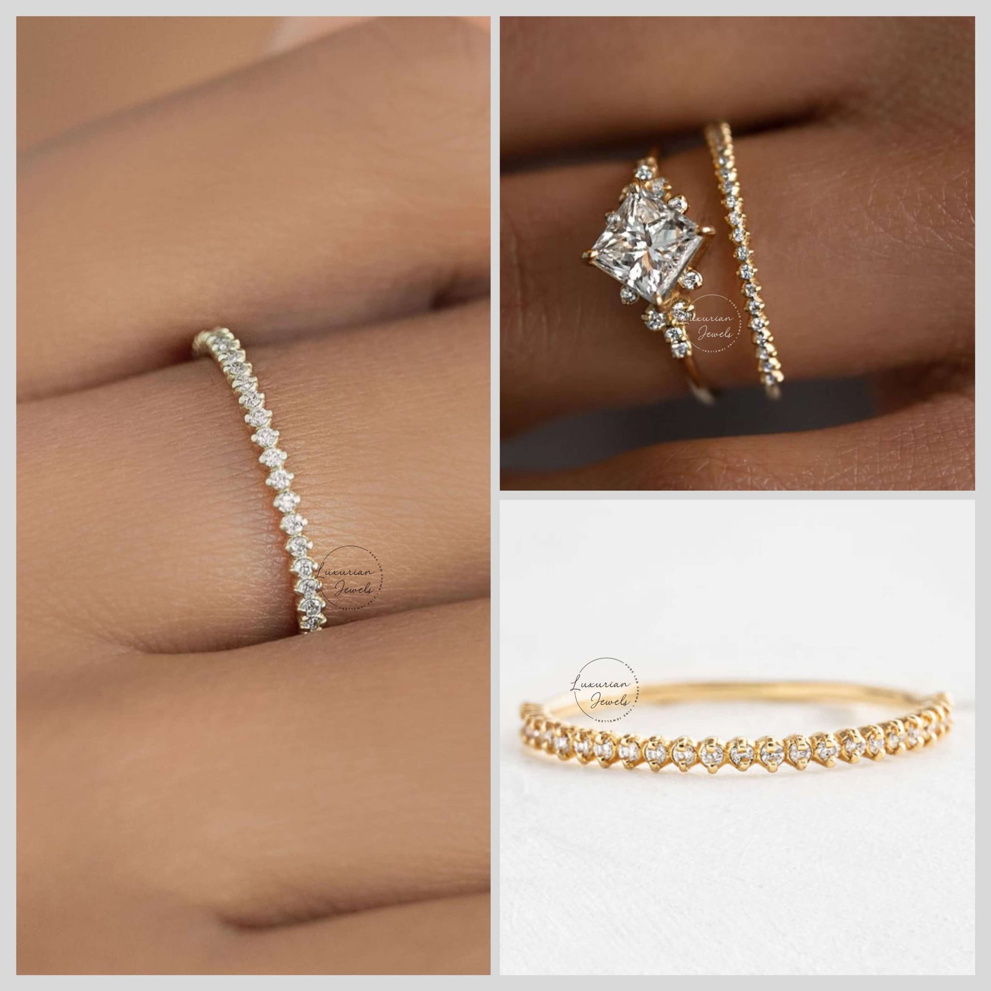 18k Solid Gold Band, Engagement Ring