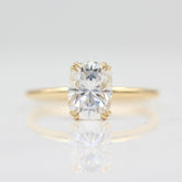 18k Yellow Gold Elongated Cushion Engagement Ring