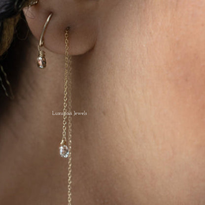 Drop Dangle Salt And Pepper Diamond Earring