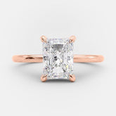 14k Solid Gold Radiant Cut Engagement Ring