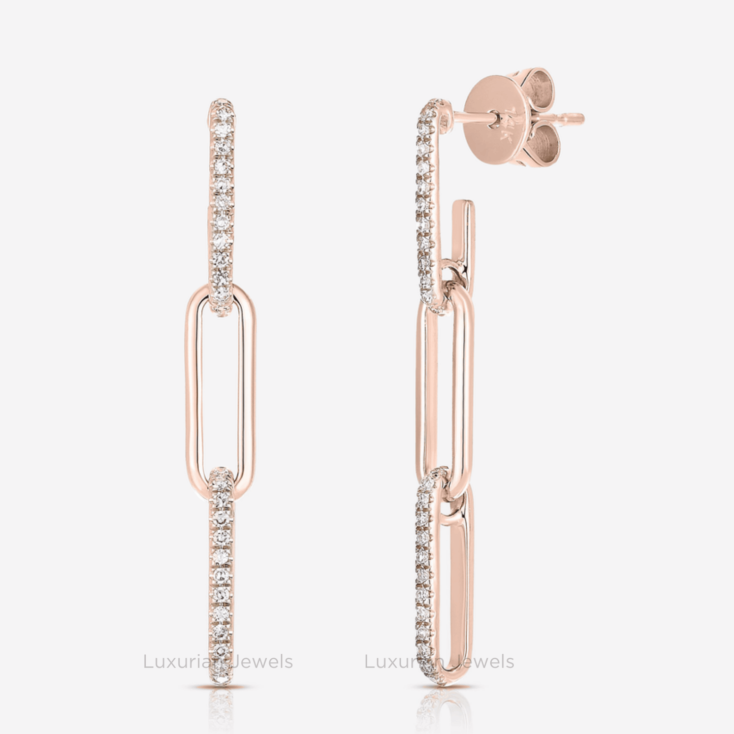 0.50 CT Linked Drop Dangle Lab Grown Diamond Earrings