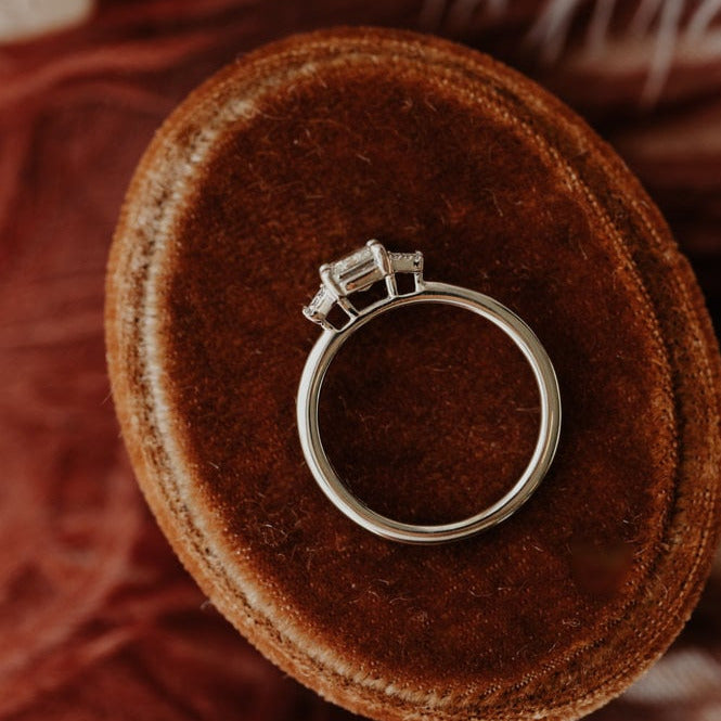 Emerald Cut Prong Set Engagement Ring