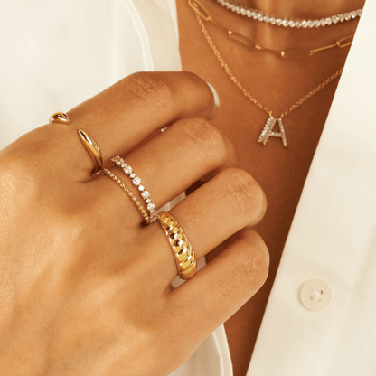 Solid Gold Minimalist Open Claw Stackable Ring