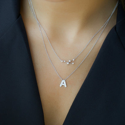 Personalized Diamond Initial Letter Pendant Necklace