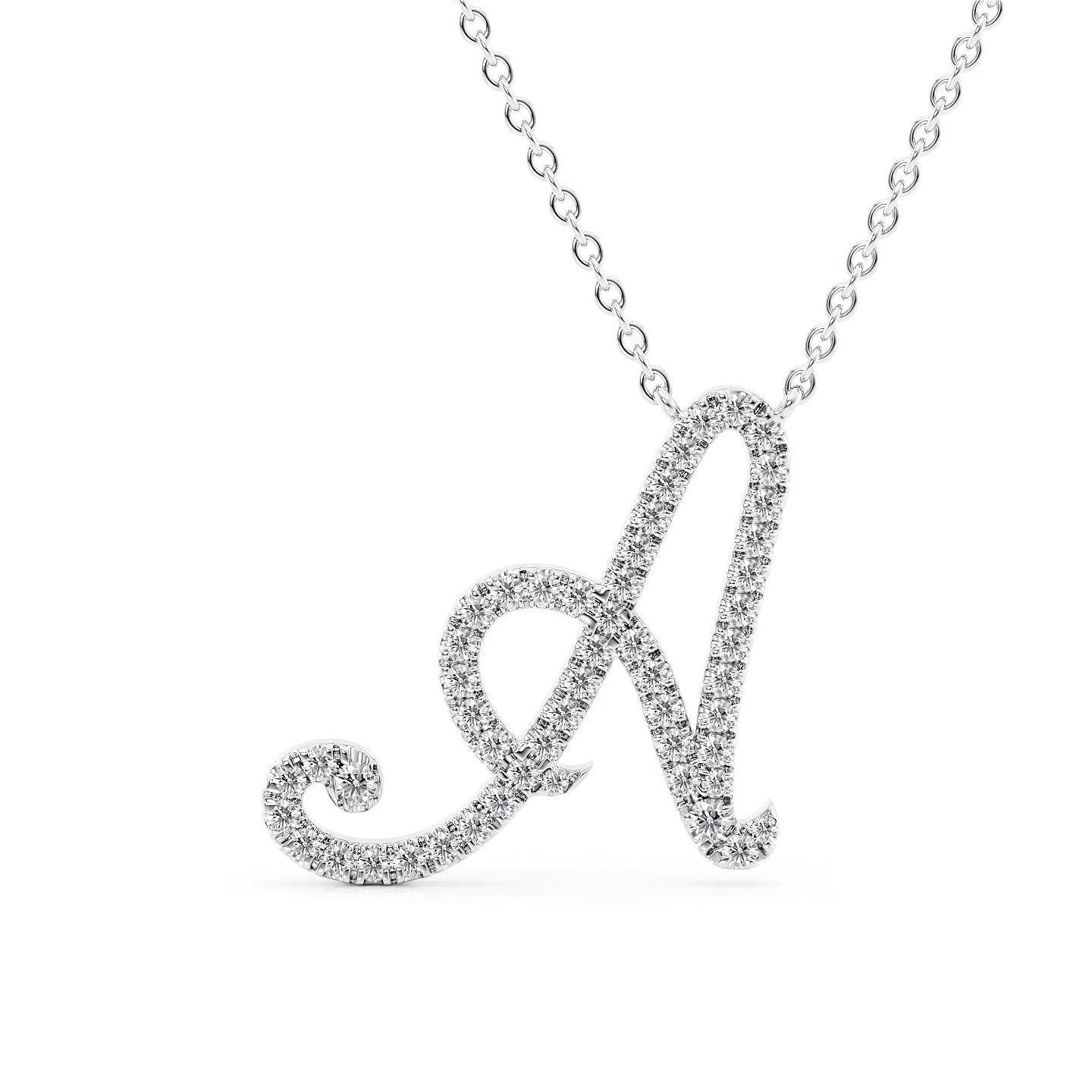 0.55 CT Minimalist Letter Initial Pendant Necklace