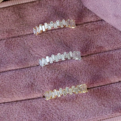 Baguette Cut Up Down Half Eternity Band