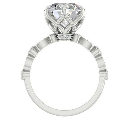 Round Cut Lab Made Diamond Engagement Ring