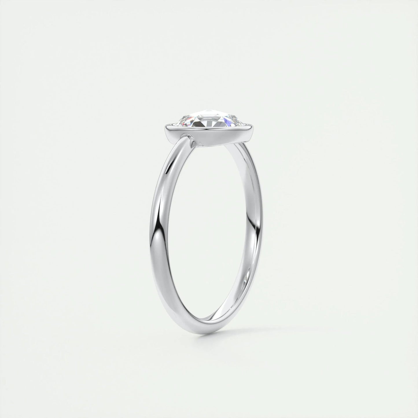 14K Rose Cut Round Diamond Engagement Ring