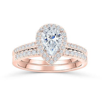 2.00 CT Lab Grown Diamond Bridal Set Engagement Ring