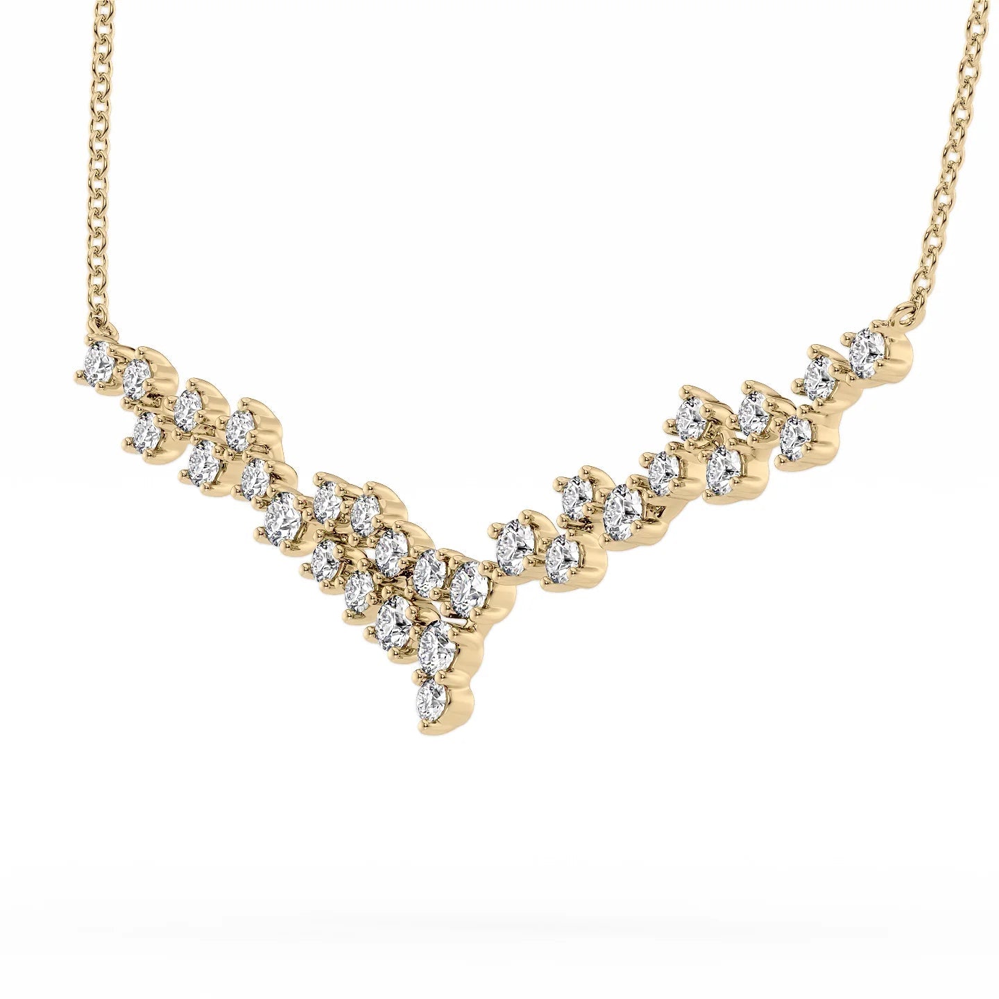 14k Lab Grown Diamond Cluster Necklace