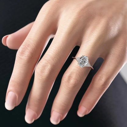 Oval Cut Diamond Triangle Shape Ring