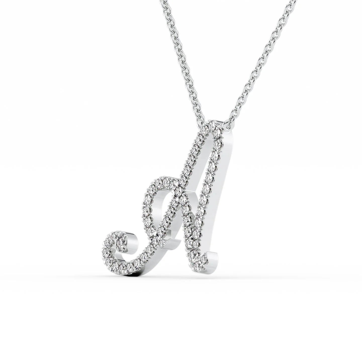 0.55 CT Minimalist Letter Initial Pendant Necklace